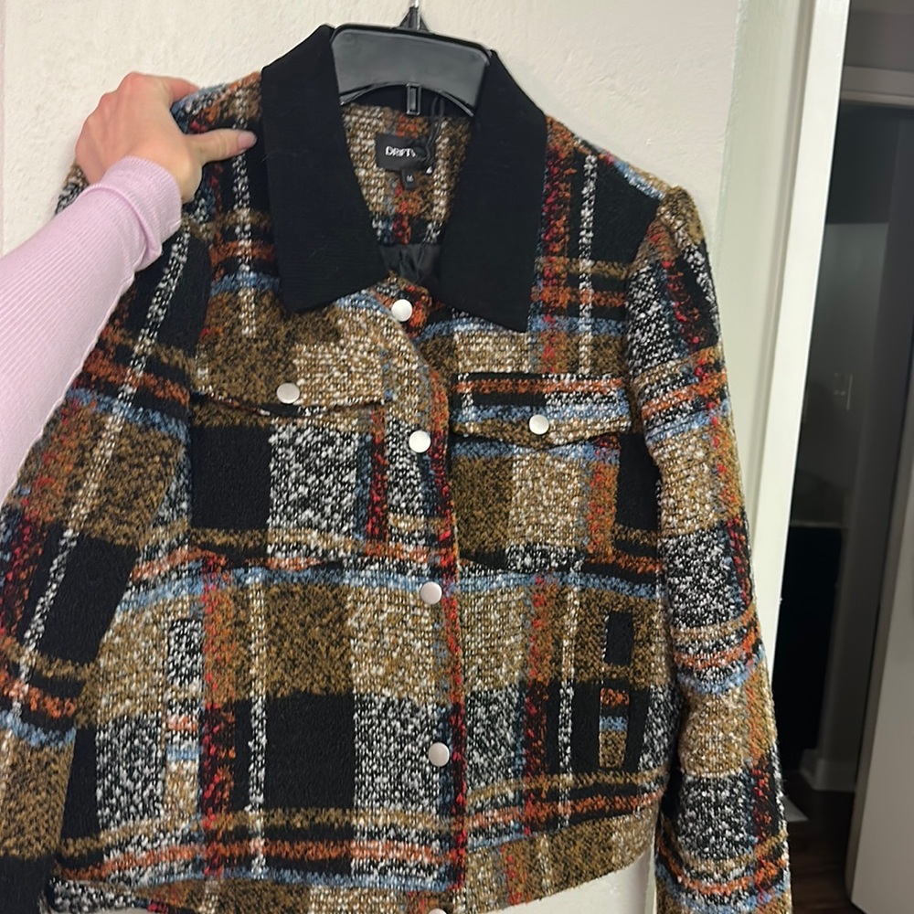 Driftwood Fireside Puff Sleeve Plaid Jacket